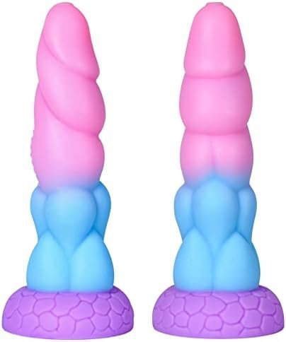 Realistic Big Dragon Monster Dildo: Silicone Anal Dildo With Suction Cup, Soft Fantasy Dildo Adult Sex Toys With Thick Girth Unikorn Look, 8.5 Inch Huge Dildos For Women Men,Bad Tanwen Purple