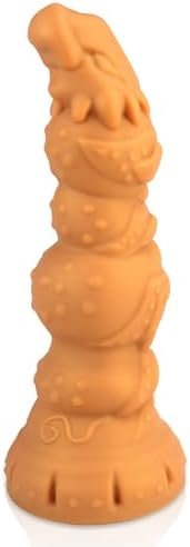 Tariss'S Silicone Anal Plug With Suction Cup Base Design Anal Dildo For Anus Dilation Soft Sex Toy For Men Women Couple Gold L 13.38 Inch