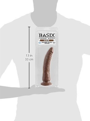 Basix Rubber Works Slim 7-Inch Dong With Suction Cup Purple - Image 3