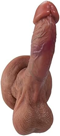 7.09 Inch Realistic Dildos Feels Like Skin, Soft Silicone Anal Dildo With Strong Suction Cup For Hands-Free Play, Dildo With Balls Lifelike Fake Penis, G Spot Stimulator Adult Sex Toys For Women