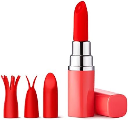 New Luv Inc Lipstick Vibrator Mini Bullet Vibrator For Clit Stimulation, Discreet Mini Vibrator With 10 Speeds Vibration, Rechargeable Silicone Sex Toy Waterproof G-Spot For Women & Couples (Coral)