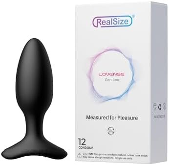 Lovense Hush 2 Butt Plug 1.5In +1 Box Ultra Thin Condom For Men 60Mm, Value Bundle Remote Control Long Distance Vibrator For Men Women Couples Pleasure