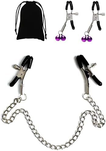 New 3929 Nipple Clips Clamps For Women,Adjustable Pressure Breast Clamps Stainless Steel Non Piercing Nipple Rings Decorative Clip For Pleasure Nipple Clips-4 - Image 2