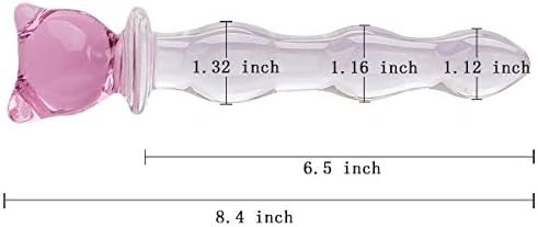 Crystal Glass Pleasure Wand Dildo Penis - Akstore - Half-Moon, Pink - Image 2