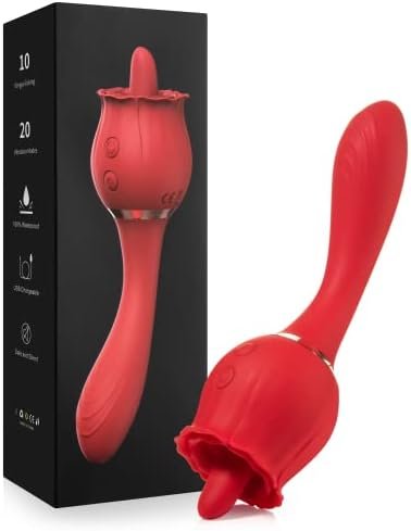 Secret Bouquet Rose Toy Vibrator For Women (9 Powerful Vibration & 9 Licking Modes) Vibrating Tongue Clitoral Licking Toy/Waterproof Adult Sex Toys
