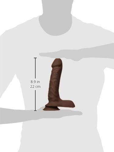 Doc Johnson The D - Super D 8 Inch - Ultraskyn - 8" Long And 2" Wide - Strong Suction Cup Base - O-Ring Harness Compatible Dildo - Chocolate - Image 3