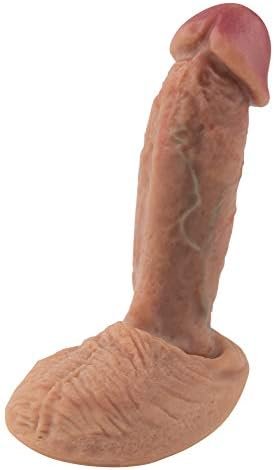 Realistic Dildo, Liquid Silicone Dual Density Penis Cock With Ultra Huge Suction Cup Lifelike Veins Glans