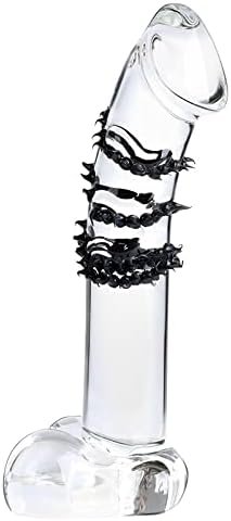 Crystal Glass Dildo 6.3 Inch Anal Butt Plug Armed With Soft Granules G-Spot Stimulation Dildo Sex Toy