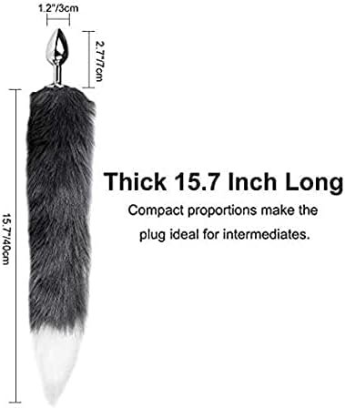 Anal Butt Plug Stainless Steel Anal Stopper Smooth Anus Toy With Faux Fox Tail - Image 3