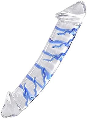 Crystal Dildo G-Spot Stimulator Anal Plug Butt Glass For Women,Big Realistic Penis With Raised Spiral Texture
