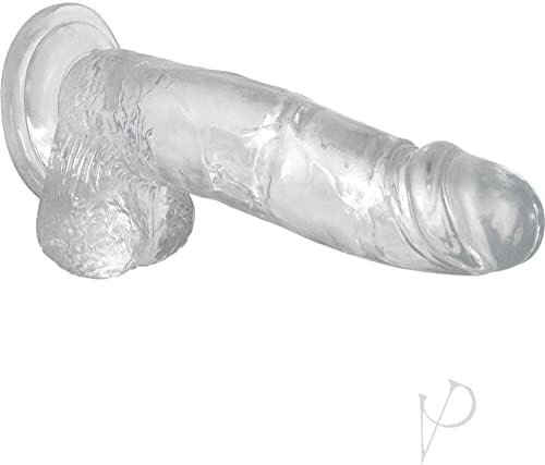 Adam & Eve Crystal Clear 8 Inch Dildo - Large Dildo With Suction Cup - Firm, Flexible Clear Dildo - 8.25" Long, 1.6" Wide - Harness Compatible Dildo - Waterproof Dildo For Solo Or Couples Play - Image 2
