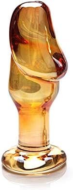 Glass Anal Butt Plug Anal Dilator With Long Neck And Vivid Glans Adult Pleasure Wand Dildo Sex Toy For Men Women Masturbating (Big)