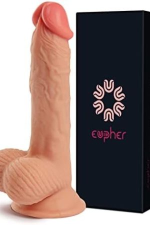 Eupher Sex Toy For Women 7.7 Inch Realistic Dildo With Moving Foreskin,Dildo With 3D Full Balls&Strong Suction Cup For Hands-Free Play,Beginner Friendly & Lifelike Cock Penis Adult Sex Toys For Women