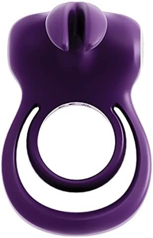 Vedo Thunder Bunny Rechargeable Vibrating Couples C-Ring, Clitoral Stimulation (Deep Purple) - Image 3