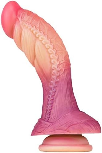 Liquid Silicone Realistic Dildo Prostate Massager Vaginal G-Spot With Suction Cup For Hands-Free,Butt Plug Anal Toy Anal Plugs Gradient Purple Dildo Discreet Packaging