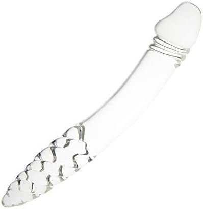 Glass Dildo, Crystal Double-Ended Penis Pleasure Wand With Spiral Texture And Vivid Glans Anal Butt Plug For G-Spot Stimulation