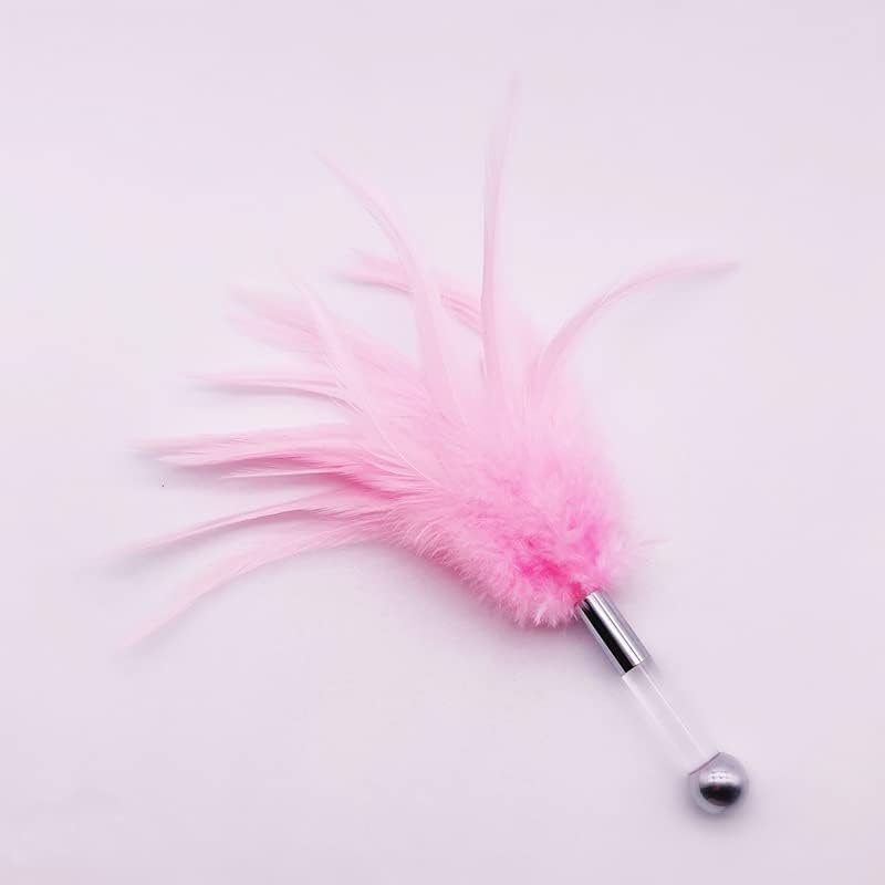 Sex Feather Teasing Stick Sm Flirting Teasing Butt Plug 2-In-1 Tickling Adult Products Sex Toys(Pink)