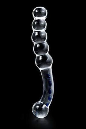 T-Explorer Hot Crystal Glass Dildo Anal Beads Butt Plug Masturbation Personal Massager G-Spot Stimulation Sex Toy, 5.6 Ounce