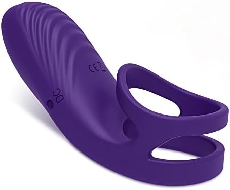 Lanwan Silicone Vibrating Cock Ring Male Vibrator Penis Ring With 9 Vibration Modes For Prostate Massage Stimulation Rechargeable Erection Clit Sex Toys (Blue Purple)