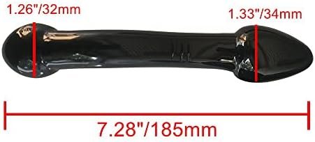 Aptitan Black Double Ended Dildo Glass Pleasure Wand Crystal Penis Anal Bead Plug Female Masturbator - Image 2
