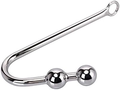 Chrontier Anal Anus Butt Hook Fetish Bondage Hook Sex Toy Solid Stainless Steel Ball Beaded End For Bdsm Dominant Rope Game Anal Plug Hook Men Women Unisex (Triple Bead)
