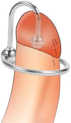 Sm Penis Ring Stainless Steel Fun Delay Ring With Beads Metal Urethral Toy Duble Ring Hook Urethral Sounding Penis Plug(30Mm)