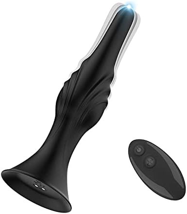 Anal Plug Vibrator๏ผ Rechargeable Waterproof Prostate Massager, Sex Toy With Horn Base Suitable For Beginners Advanced Users (Black)