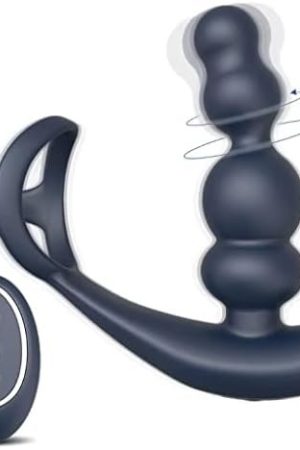 360ยฐ Rotating 3 In 1 Anal Vibrator Prostate Massager With Cock Ring, 10 Vibrating & 3 Roating Modes Prostate Stimulor With Vibrator Remote Butt Plug Anal Beads Adult Sex Toys For Women And Couples