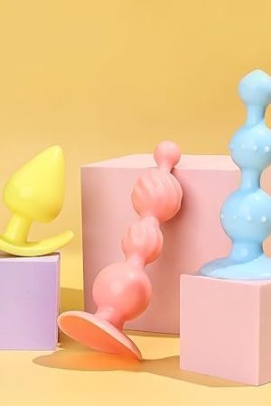 3Pcs Anal Butt Plug For Couples Sex Toys, Silicone 3 Size Anal Sex Trainer Set Anal Beads Dildo For Beginners, Expert,Gay, Lala,Couple