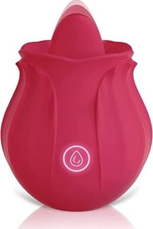 Rose Toy For Women - Tongue Licking Mini Clitoral Vibrator Stimulator With 9 Vibrating Pleasure For Clitoris & Nipple Stimulation, Personal Massager Adult Sex Toys For Women Couples
