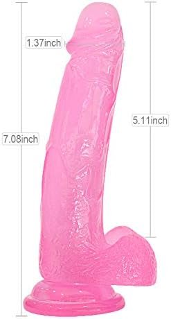 Harness Strap-On Dildo Realistic G Spot Dildo With Suction Cup 7.08 Inch Penis Dong For Vaginal Prostate Massage Stimulate Adult Sex Toys For Women Lesbian Couple Masturbation (Pink) - Image 2