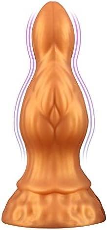 Anal Plugs Stimulator Adult Sex Toys With Strong Suction Cup For Hands-Free Play, Liquid Silicone Butt Plug Realistic Dildo Vaginal Prostate Massage Stimulation For Beginners Advanced Players Gold
