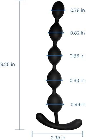 Silicone Anal Beads Buttplugs With 5 Anal Balls 9.25 Inch Anal Chain Sex Toys With Safe Pull Ring Smooth Flexible Anal Butt Plug Anal Toys For Men Women Couples Black Anal Sex Toys Dildo Ylmxhfc - Image 2