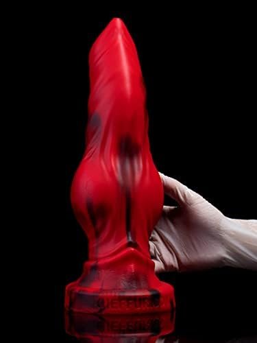 Large Size Long Knotted Silicone Artificial Dog Dildo - Wolf Silicone With Big Knot Platinum Silicone Material(Red) - Image 2