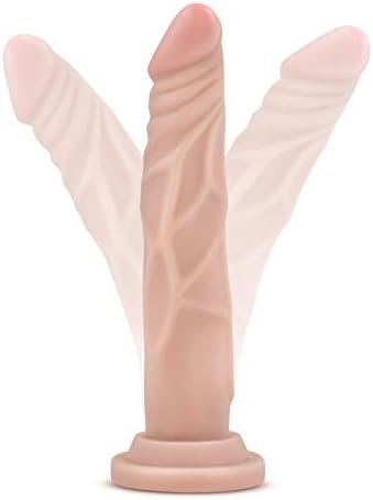 Blush Dr. Skin - 7 Inch Realistic Slim Dildo Suction Cup Harness Compatible For Pegging Women Men - Beige - Image 3