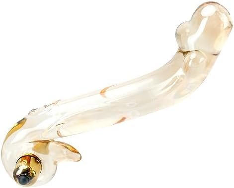 Golden Vibrating Dildo Glass Anal Butt Plug Vibrator Female Vaginal Masturbator Massager For Anus Stimulation