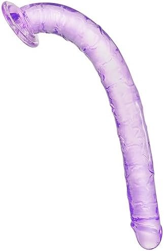 Aobrong 17.9Inch Extra Long Realistic Dildo With Strong Suction Cup, Flexible Jelly Dildos For Women, Anal G-Spot Stimulator Sex Toys For Men Couple (Clear)