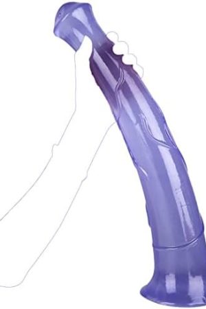 Huge Long Horse Dildo 17.32 Inch Simulation Animal Large Anal Plug Horse Dildos Waterproof Suitable For Advanced Experience Women Couples (Blue)