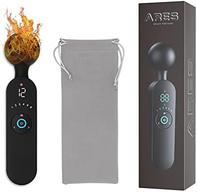 Heatable Handheld Vibrator - Powerful Personal Wand Massager - 42°C(107.6°F) Constant Temperature - Magnetic Suction Charging - 6 Patterns & 12 Speeds Digital Display