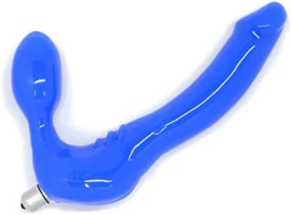Feeldoe ยฎ Slim Silicone Strapless Strap-On, Harness-Free Double Dildo In Blue With Vibrator, Slim Size: 5-1/2" X 1-1/4" (Alkaline Batteries Included)