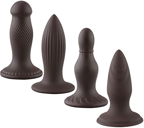 Anal Plug Training Sets,4 Shapes Anal Dildos, Dildo With Strong Suction Cup,G-Spot Sex Toys For Women Pleasure Dildo And Anal Play,Prostate Massage Sex Toys For Beginners,Dildo For Men