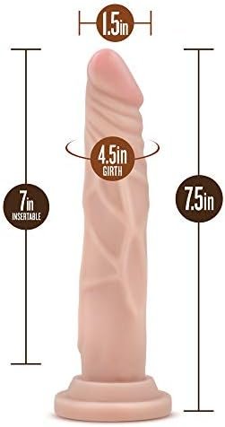 Eden - 7 Inch Realistic 1.35" Slim Dildo - Sturdy Strap On Compatible Suction Cup For Hands Free Play - Great For Pegging - Soft Body Safe Sex Toy For Beginners Women Men Couples - Beige - Image 3