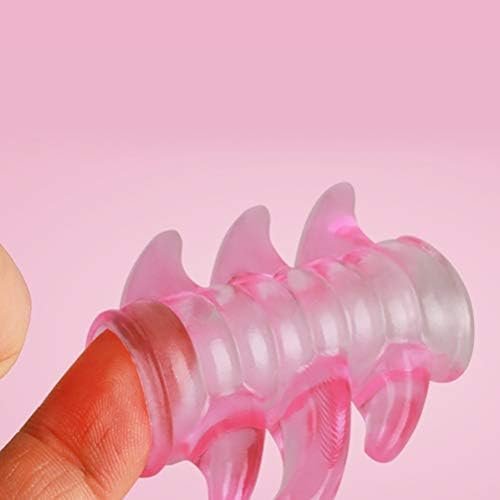 Amosfun Men Lock Fine Male Silicone Penis Adult Sex Product Sleeve Cock Ring Extender(Pink Double Thorn Ring) - Image 2