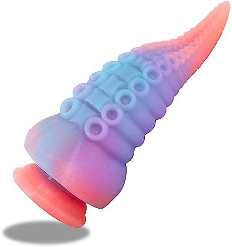 Realistic Monster Silicone Dildo-8.3Inch Big Anal Glowing Tentacle Dildo With Strong Suction Cup, Meyila Huge Monster Thick Dildo For Women, Liquid Silicone Anal Plug Prostate Massager Adult Sex Toy