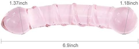 Glass Pleasure Wand, Crystal Double-Ended Dildo Penis With Raised Swirl Texture Mushroom Tip, Anal Butt Plug For G-Spot Stimulation - Image 2