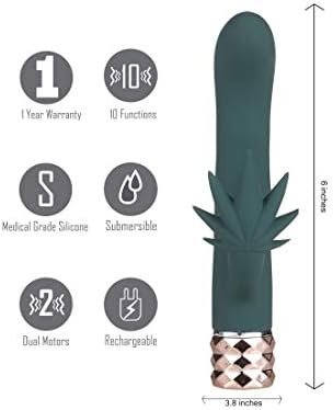 Kusha Crystal Gems Usb Rechargeable 10-Function G-Spot Rabbit-Style Vibrator - Gray - Image 3