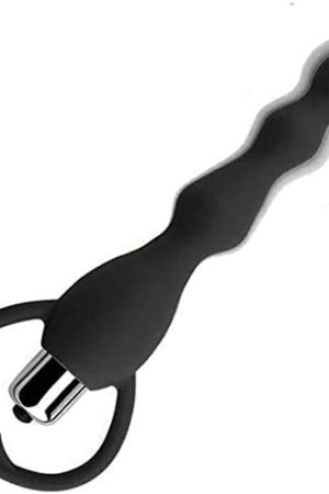 Ousandy Vibrating Anal Beads Butt Plug, Graduated Design Silicone Anal Vibrator Waterproof G-Spot Anal Sex Toy For Men, Women And Couples (Black)