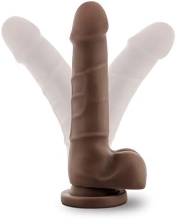 Blush Dr. Skin Basic 7-7 3/4 Inch Soft Slim Shaft Comfortable Realistic Dildo - Beginners Intermediate Suction Cup Harness Compatible Adult Toys - Sex Toy For Women Men Couples - Brown - Image 3
