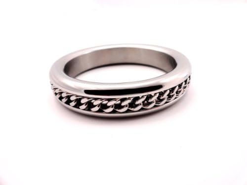 M2M Ring Stainless Steel 1.75 Inch, Chain Inlay