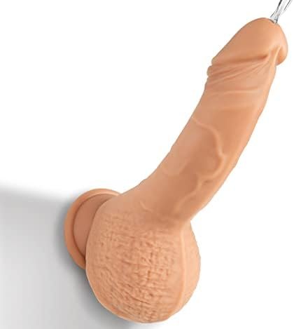 Realistic Dildo 7.8'' Squirting Dildo Like Real Skin,Soft Silicone Anal Dildo With Strong Suction Cup For Beginners Adult Sex Toys For Women Without Pump For One-Handed Use (Light Color)